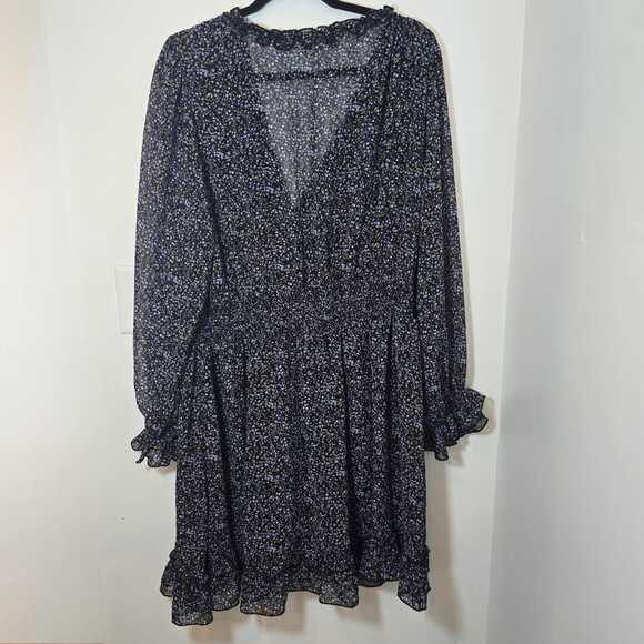 Nasty Gal Floral Wrap Mini Dress Plus Size 20 2X Ruffle Long Sleeve Ditsy Boho - Picture 6 of 10